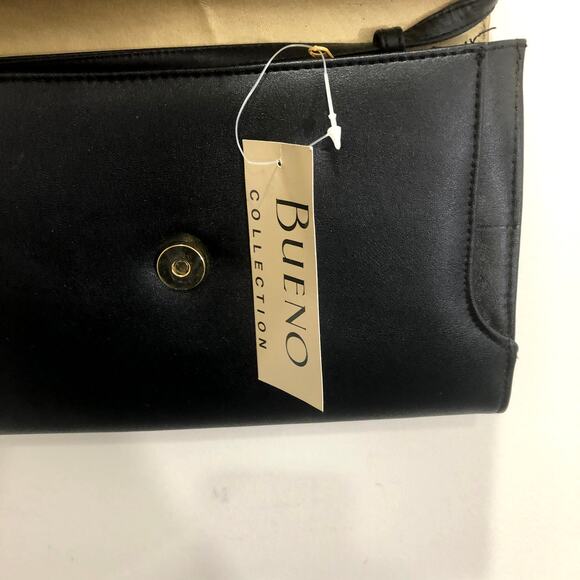 Bueno Collection Black Faux Leather Woven Rope Detail Classic Crossbody Bag - Picture 3 of 7